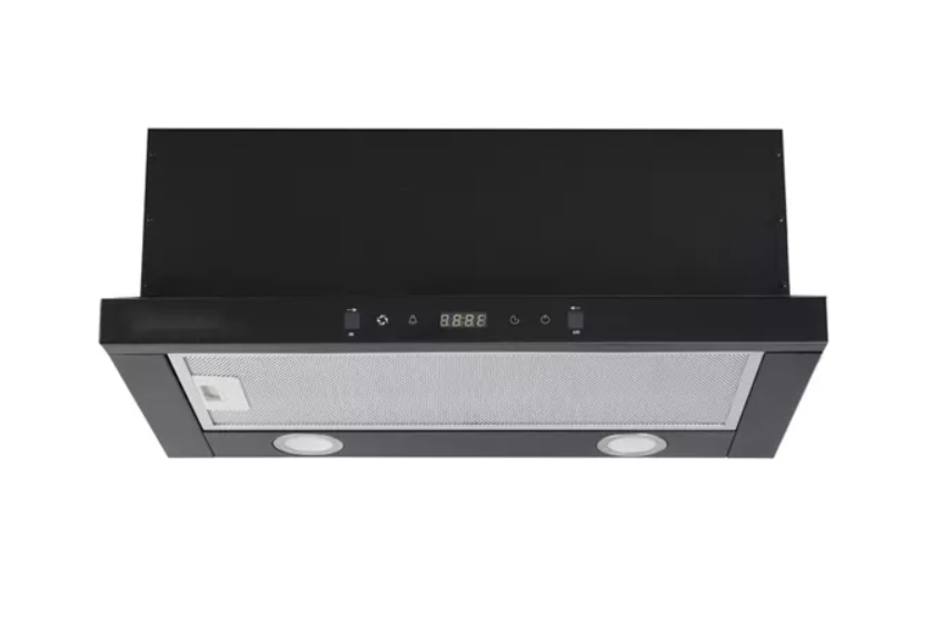 a Range Hood A modern range hood installed above a kitchen stove, designed to filter smoke and odors efficiently.